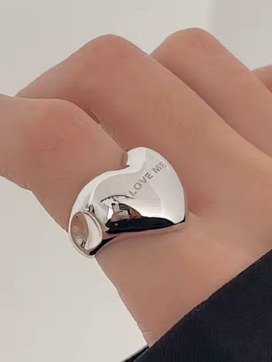 Jewelry - Sterling Silver Heart Bead Charm - Polished Silver